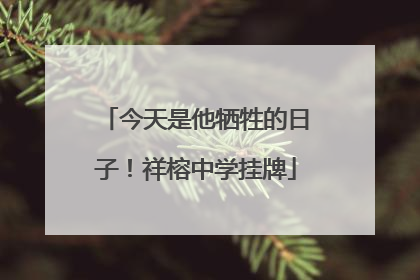 今天是他牺牲的日子！祥榕中学挂牌