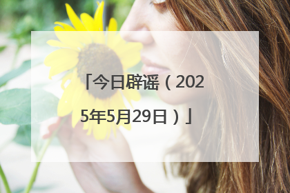 今日辟谣（2025年5月29日）