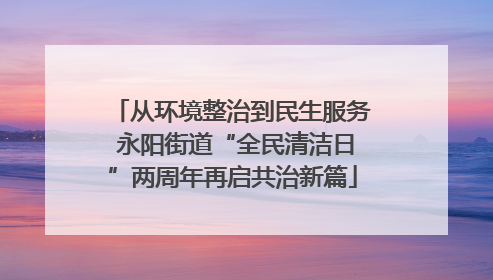 从环境整治到民生服务 永阳街道“全民清洁日”两周年再启共治新篇