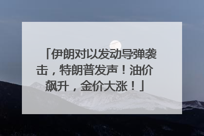 伊朗对以发动导弹袭击，特朗普发声！油价飙升，金价大涨！