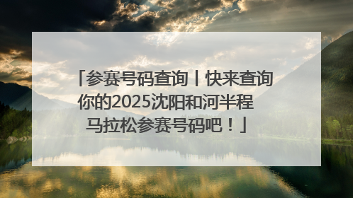 参赛号码查询丨快来查询你的2025沈阳和河半程马拉松参赛号码吧！