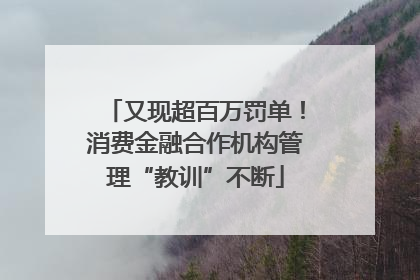 又现超百万罚单！消费金融合作机构管理“教训”不断