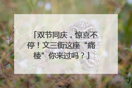 双节同庆，惊喜不停！文三街这座“痛楼”你来过吗？