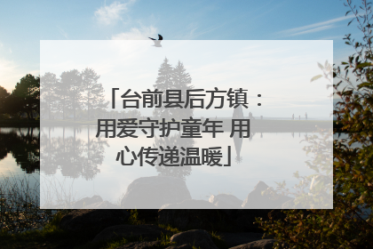 台前县后方镇：用爱守护童年 用心传递温暖