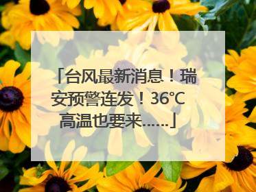 台风最新消息！瑞安预警连发！36℃高温也要来……