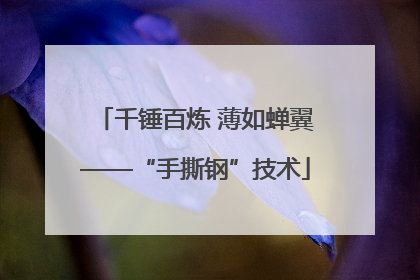 千锤百炼 薄如蝉翼——“手撕钢”技术