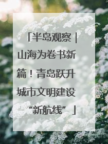 半岛观察｜山海为卷书新篇！青岛跃升城市文明建设“新航线”