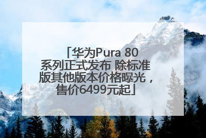 华为Pura 80系列正式发布 除标准版其他版本价格曝光，售价6499元起