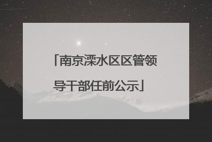 南京溧水区区管领导干部任前公示