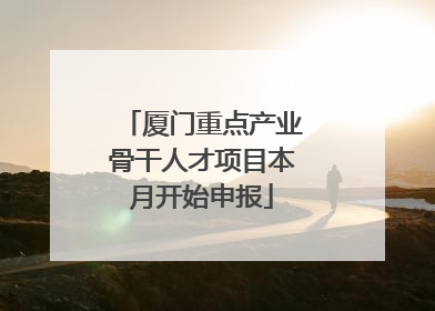 厦门重点产业骨干人才项目本月开始申报