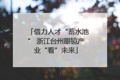 借力人才“蓄水池” 浙江台州眼镜产业“看”未来