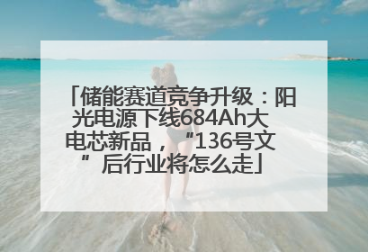 储能赛道竞争升级：阳光电源下线684Ah大电芯新品，“136号文”后行业将怎么走
