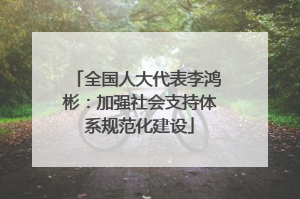 全国人大代表李鸿彬：加强社会支持体系规范化建设