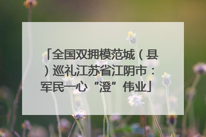 全国双拥模范城（县）巡礼江苏省江阴市：军民一心“澄”伟业