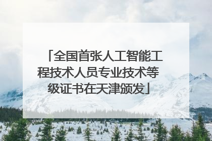 全国首张人工智能工程技术人员专业技术等级证书在天津颁发