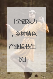 全链发力，乡村特色产业拔节生长
