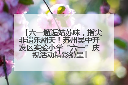 六一邂逅姑苏味，指尖非遗乐翻天！苏州吴中开发区实验小学“六一”庆祝活动精彩纷呈