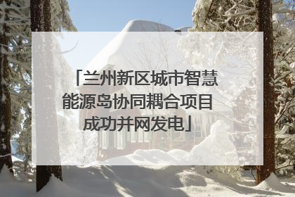 兰州新区城市智慧能源岛协同耦合项目成功并网发电