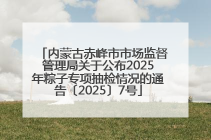 内蒙古赤峰市市场监督管理局关于公布2025年粽子专项抽检情况的通告〔2025〕7号