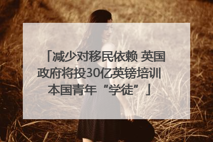 减少对移民依赖 英国政府将投30亿英镑培训本国青年“学徒”