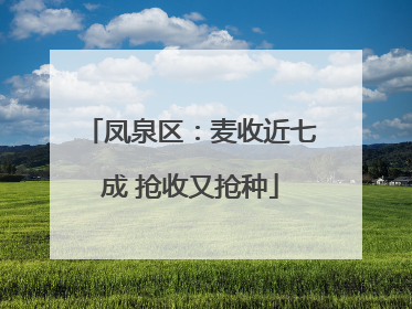 凤泉区：麦收近七成 抢收又抢种