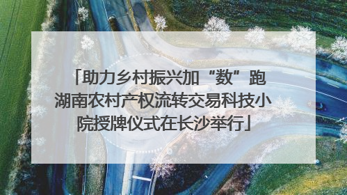 助力乡村振兴加“数”跑 湖南农村产权流转交易科技小院授牌仪式在长沙举行