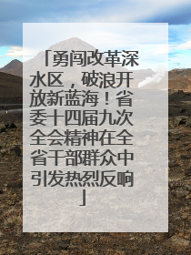 勇闯改革深水区，破浪开放新蓝海！省委十四届九次全会精神在全省干部群众中引发热烈反响