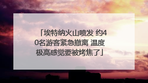 埃特纳火山喷发 约40名游客紧急撤离 温度极高感觉要被烤焦了