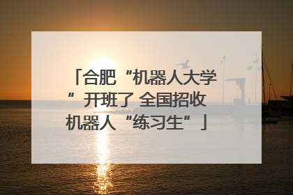 合肥“机器人大学”开班了 全国招收机器人“练习生”