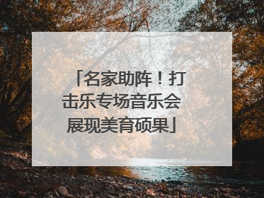 名家助阵！打击乐专场音乐会展现美育硕果