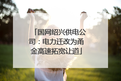 国网绍兴供电公司：电力迁改为甬金高速拓宽让道