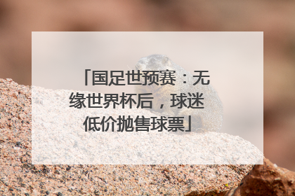 国足世预赛：无缘世界杯后，球迷低价抛售球票