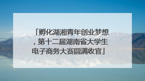 孵化湖湘青年创业梦想，第十二届湖南省大学生电子商务大赛圆满收官