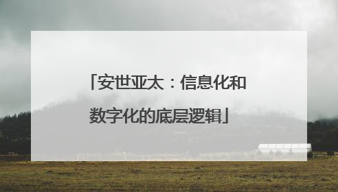 安世亚太：信息化和数字化的底层逻辑