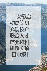 安徽启动高等研究院校企联合人才培养和科研攻关项目申报