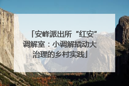 安峰派出所“红安”调解室：小调解撬动大治理的乡村实践