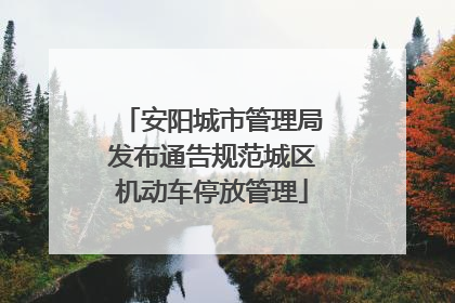 安阳城市管理局发布通告规范城区机动车停放管理