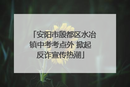 安阳市殷都区水冶镇中考考点外 掀起反诈宣传热潮