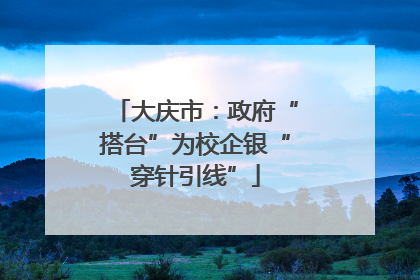 大庆市：政府“搭台”为校企银“穿针引线”