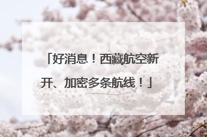 好消息！西藏航空新开、加密多条航线！