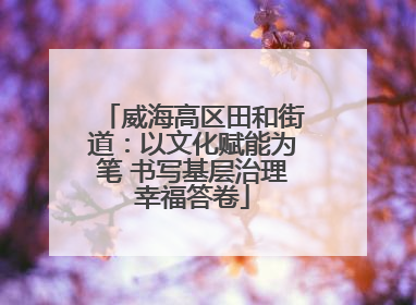 威海高区田和街道：以文化赋能为笔 书写基层治理幸福答卷