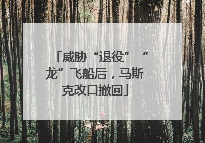 威胁“退役”“龙”飞船后，马斯克改口撤回