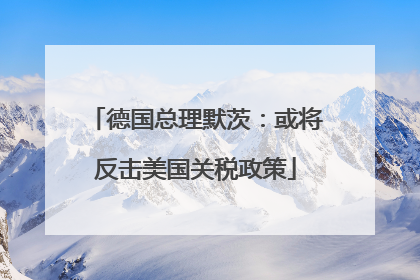 德国总理默茨：或将反击美国关税政策