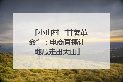小山村“甘薯革命”：电商直播让地瓜走出大山