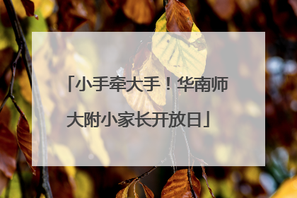小手牵大手！华南师大附小家长开放日