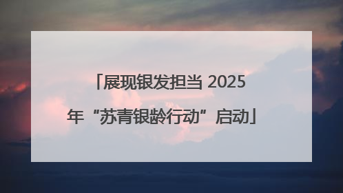 展现银发担当 2025年“苏青银龄行动”启动