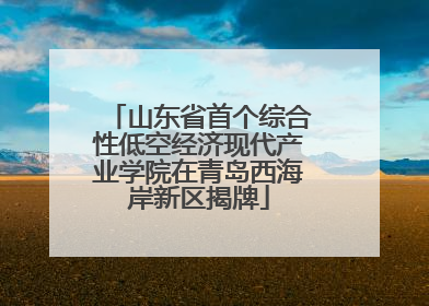 山东省首个综合性低空经济现代产业学院在青岛西海岸新区揭牌