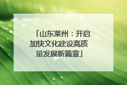 山东莱州：开启加快文化建设高质量发展新篇章
