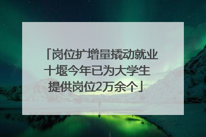 岗位扩增量撬动就业 十堰今年已为大学生提供岗位2万余个