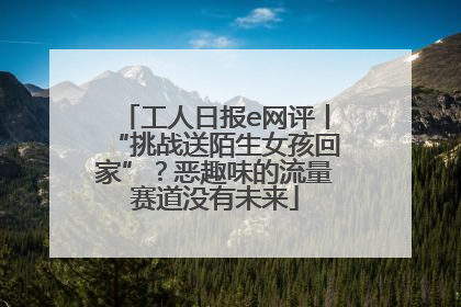 工人日报e网评丨“挑战送陌生女孩回家”？恶趣味的流量赛道没有未来
